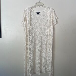 Sheer lace short sleeve cardigan